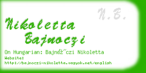 nikoletta bajnoczi business card